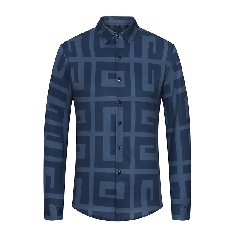 

Brand Printed Long Sleeved Shirt for Men High-quality Business Office Social Casual Shirt Streetwear Banquet Party Shirts 6XL
