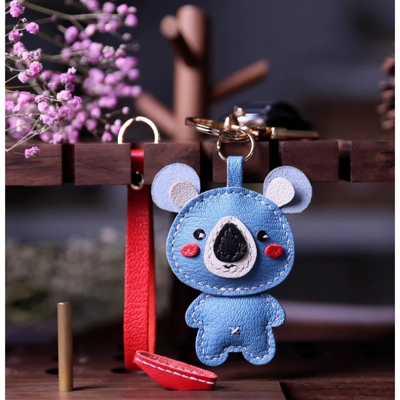 

Baby Koala Pendant, Phone Pendant Bag, Pure Handmade Genuine Leather Keychain,French Sheepskin Bag Pendant.