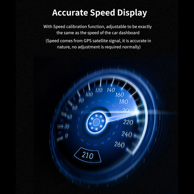 C3012 HUD Speedometer Odometer Compass Head Up Display GPS Digital Display Big Fonts Universal For All Cars