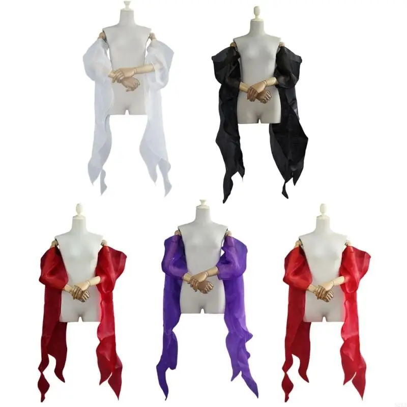 2025 New Bridal Sleeves Seethrough Sheer Detachable Arm Covers Decorative Trailing Floating Sleeves For Bride Photography Props