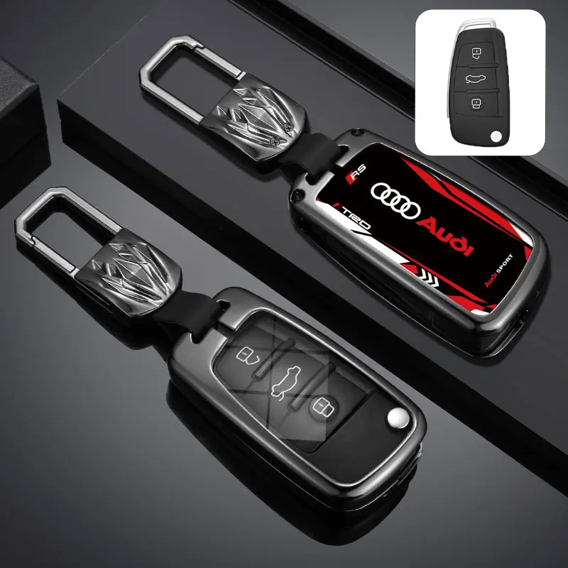 Fashion Car Key Case Cover Smart Remote Shell For Audi A3 A4 A5 C5 C6 8L 8P B6 B7 B8 C6 RS3 Q3 Q7 TT 8L 8V S3 Holder Accessories