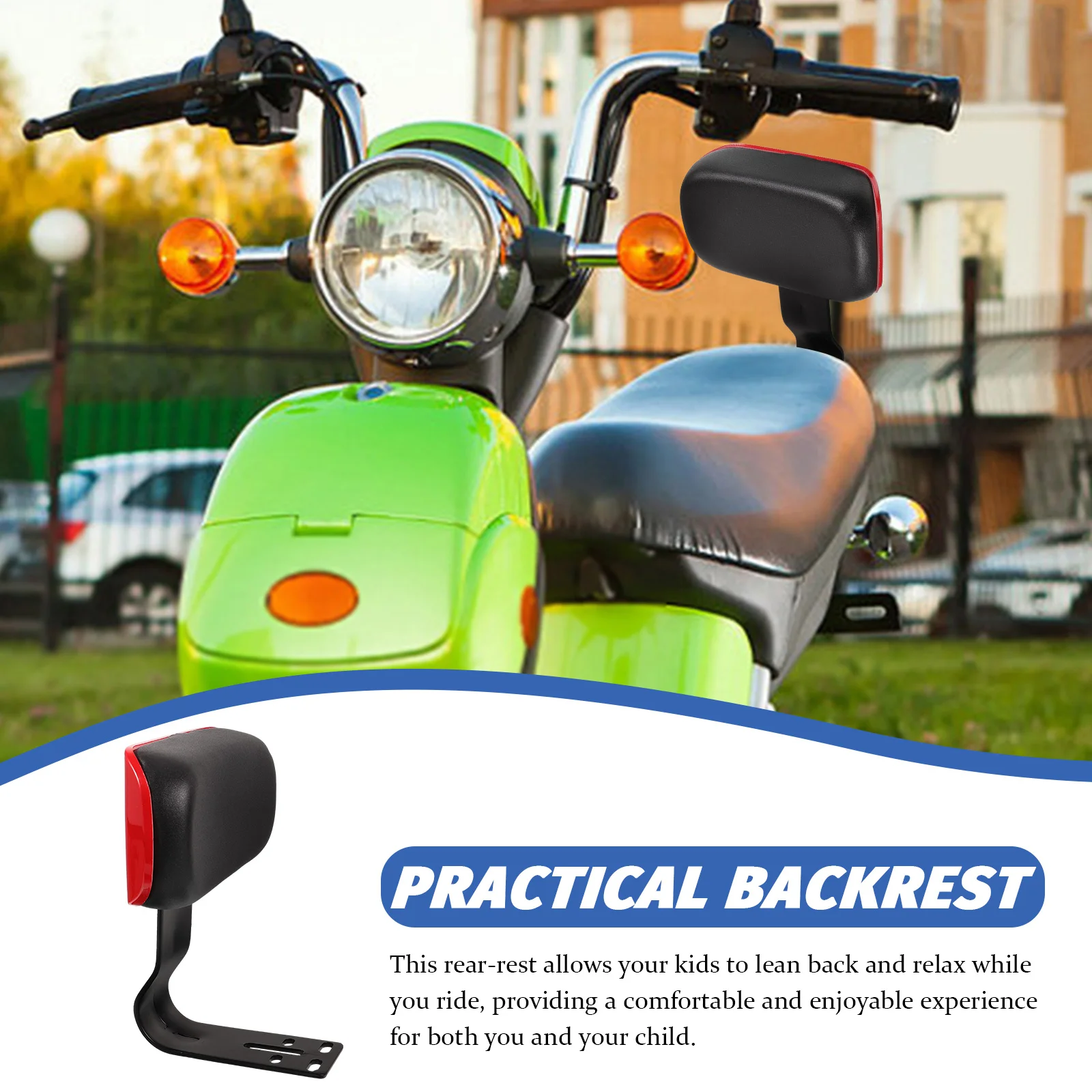

Thick Iron Plate Electric Bike Backrest Seat Cushion Replacement Kids Safety Comfortable Universal Style Black for