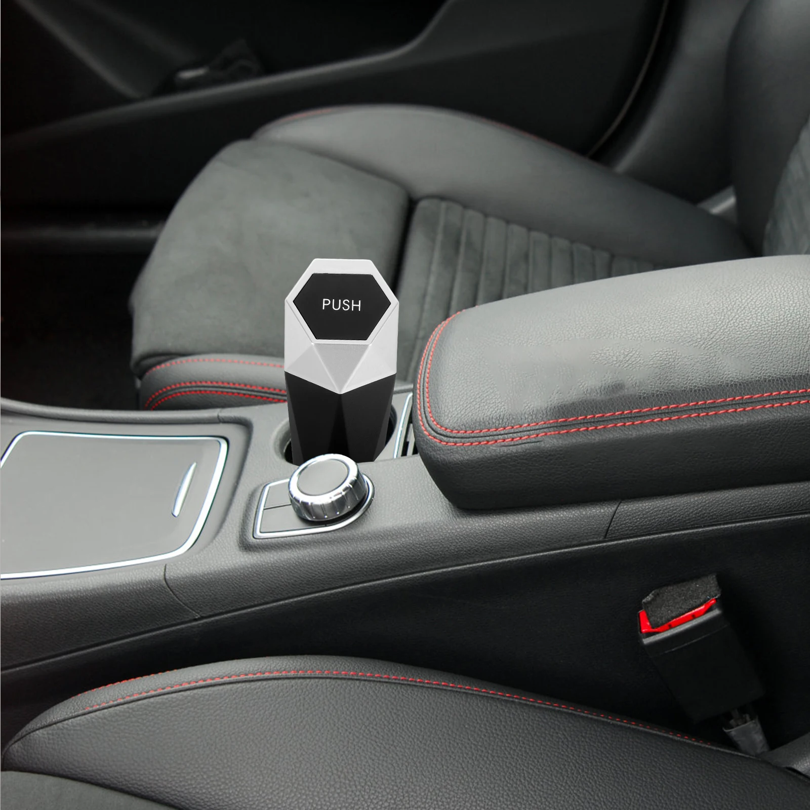 

Car Trash Can Large Capacity Odorless Lid Practical Cup Holder Organizer Container for Cars Suitable Home Office Vehicle Garbage