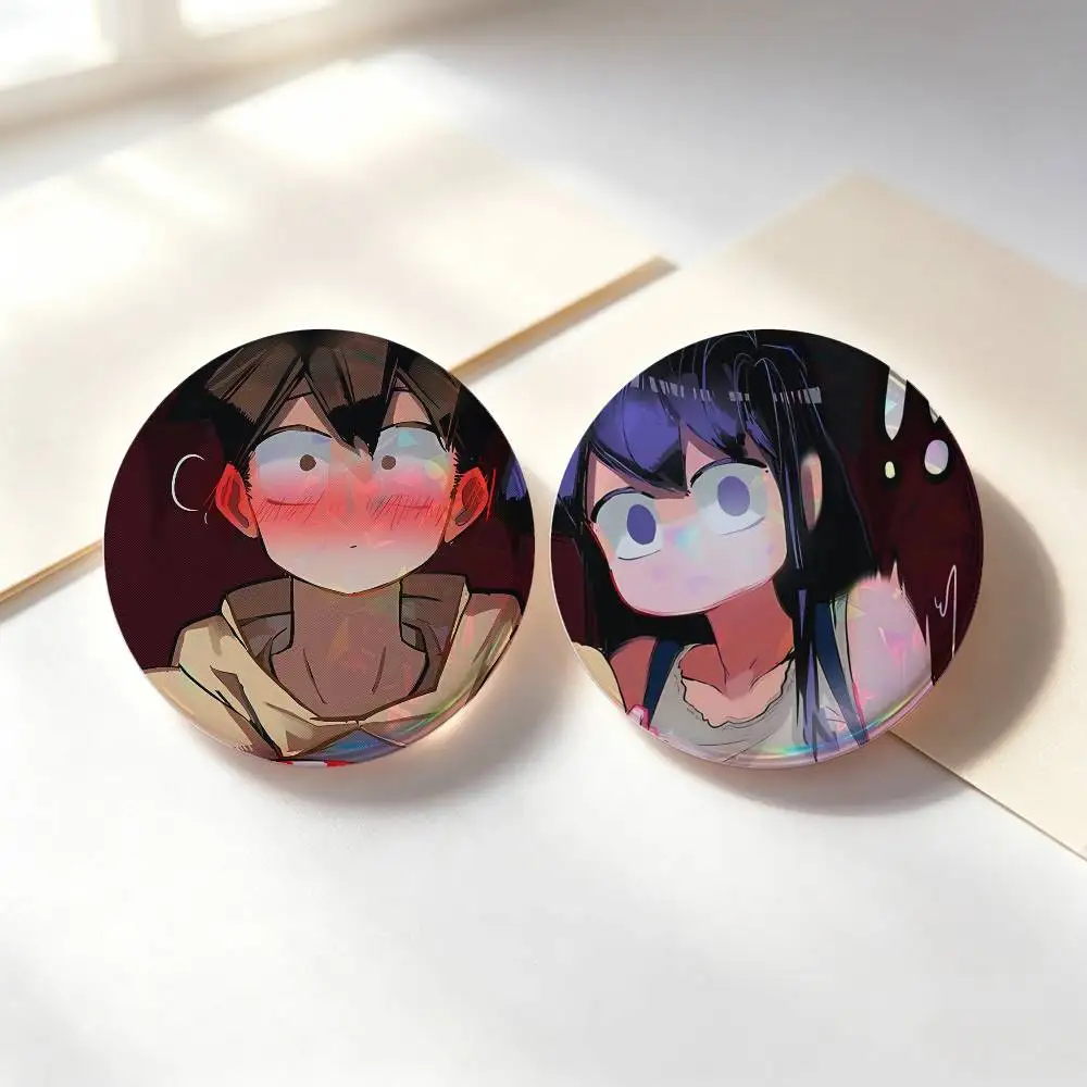 Komi Can't Communicate Anime Badges Button Round Creative Pin Brooch Badge Bag Decor Accessories Fans Collect Friends Gifts