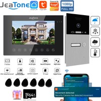 7 Inch Tuya Smart  App 1080P Video Intercom Wireless Wifi 1-4 Households RFIC Card Doorbell Doorphone Villa Intercom Doorman