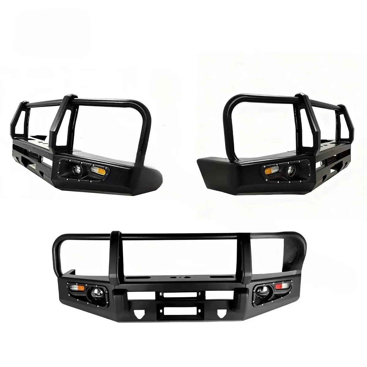 Steel Bull Bar Front Bumper Winch Mount For Toyota Land Cruiser 70 Series LC75 LC76 LC79 FJ79 HZJ79 4X4 Off‑Road Accessories