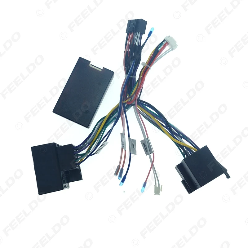 FEELDO سيارة الصوت Raddio 16PIN أندرويد مهائي كابلات الطاقة لبورشه كايين (03-10) مشغل أقراص مضغوطة/DVD الأسلاك تسخير #5