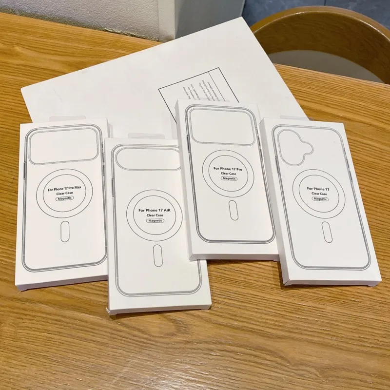 Funda original transparente para Magsafe para Apple iPhone 17 Air 16 16E 15 14 13 12 Mini 11 Pro Max Plus Cubierta magnética de carga inalámbrica 6