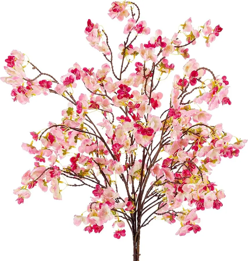 

Artificial Cherry Blossom Branches Silk 40.58 Inch Faux Cherry Flowers Tall Stems for Home Wedding Bedroom Table Japanese Real T