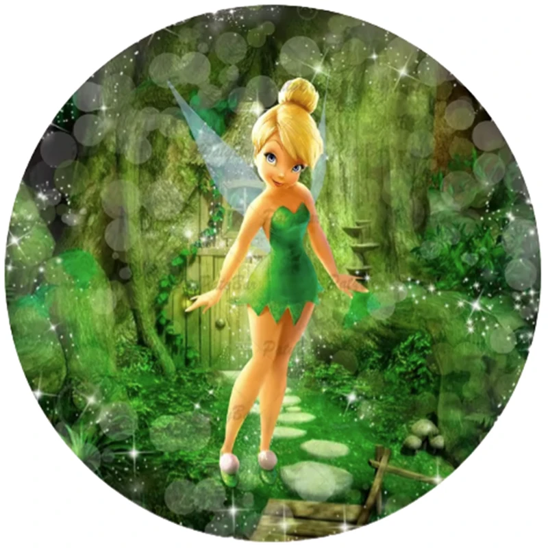 Круглый фон Tinker Bell с 3 цилиндрическими крышками, фон для фотосъемки, детский душ, девочка, украшение для дня рождения, Plinth
