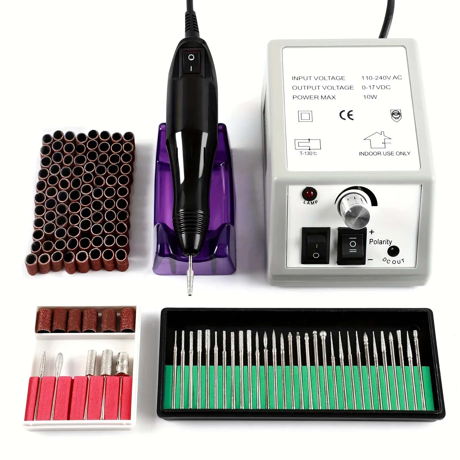 Kit fresa per manicure elettrica per trapano per unghie da 20000 giri/min per smalto gel Strumenti per manicure professionali Attrezzatura per salone