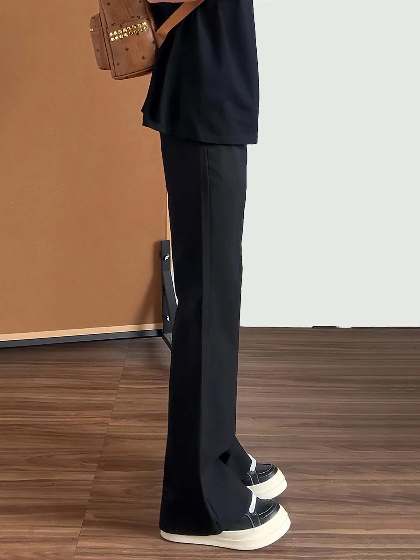 Bla Slim Fit Amerikaanse Sle Rechte Pijpen Ijs Zijde Broek Heren Zomer Casual Pak Broek Duurzaam Jeugdige Faion Trend