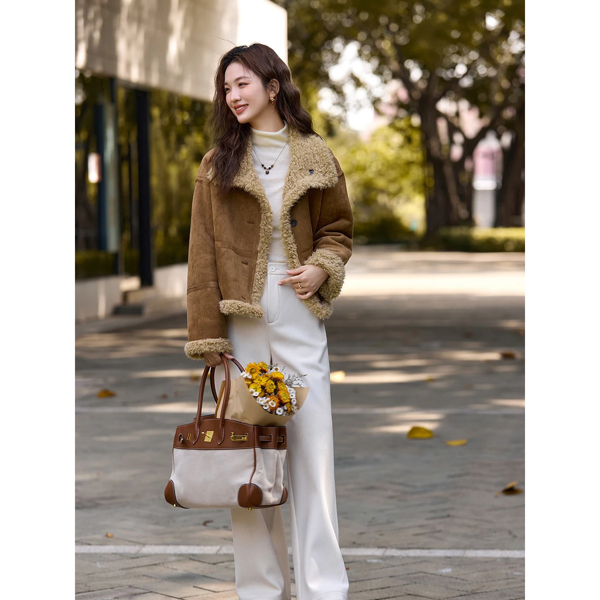 VIMLY chaqueta Vintage de piel sintética para mujer, abrigos femeninos de un solo pecho con forro polar y cuello de solapa, prendas de vestir exteriores de cuero cálidas 30555