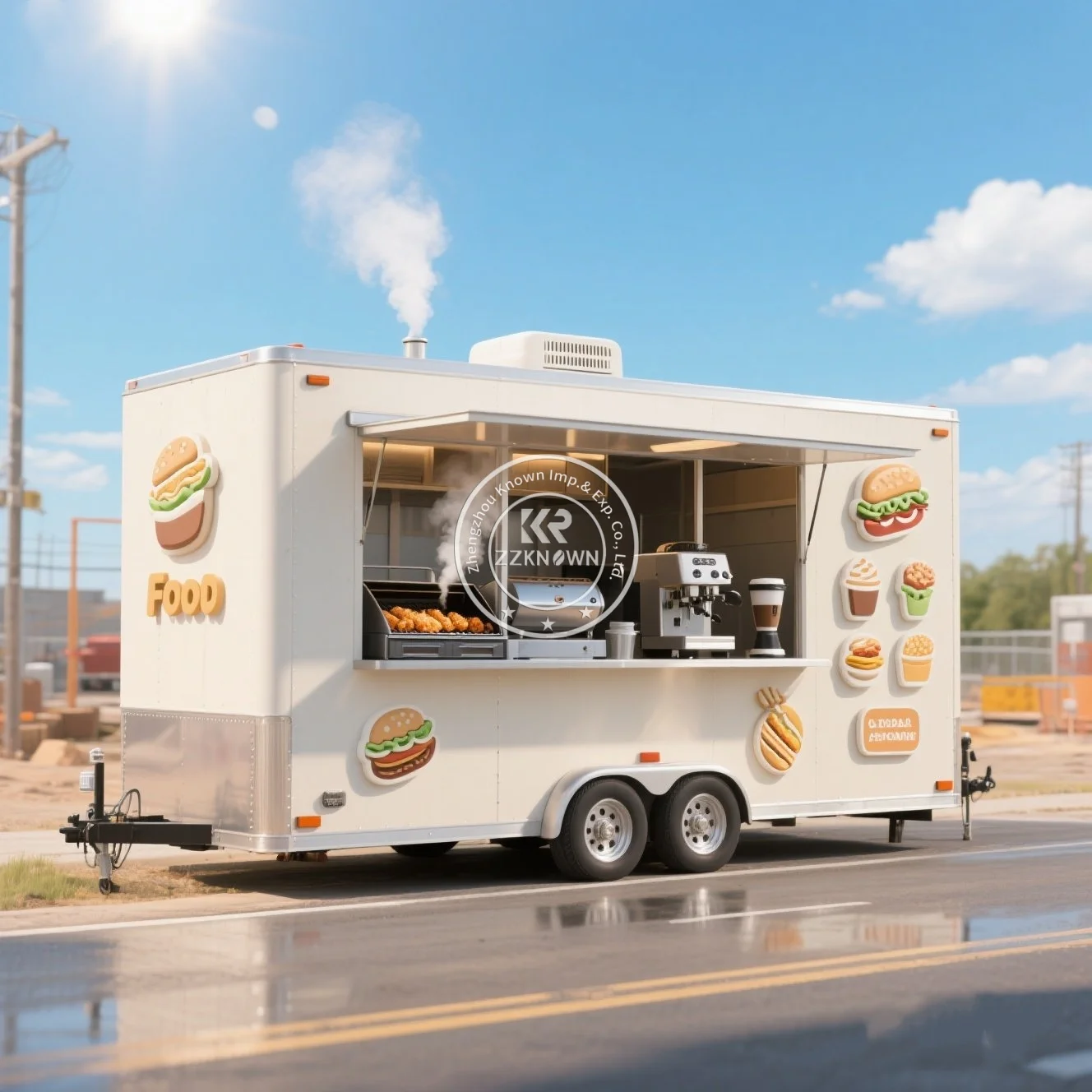 Popular Small Food Trailer 3 Metre 10ft Ice Cream Food Truck with Full Kitchen Equipment for Sale