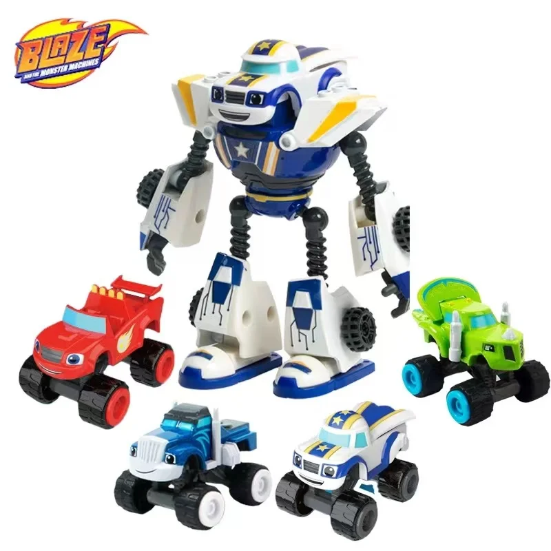 Blaze Monsters Machines coche Blaze modelo figuras de acción deformadas Robot vehículo de aleación camión coches juego niños juguetes regalos de