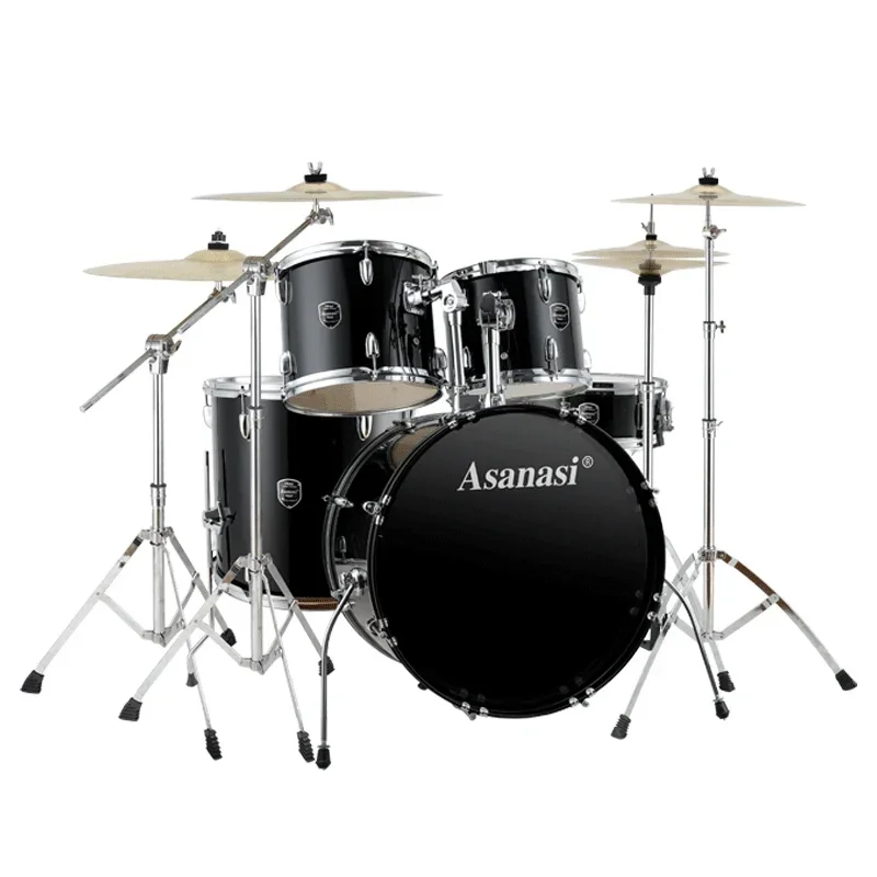 

Extreme Poplar Multi-Chamber 5-Piece Jazz Drum Set with Cymbals Professional Acoustic Percussion for Concert Band Performance
