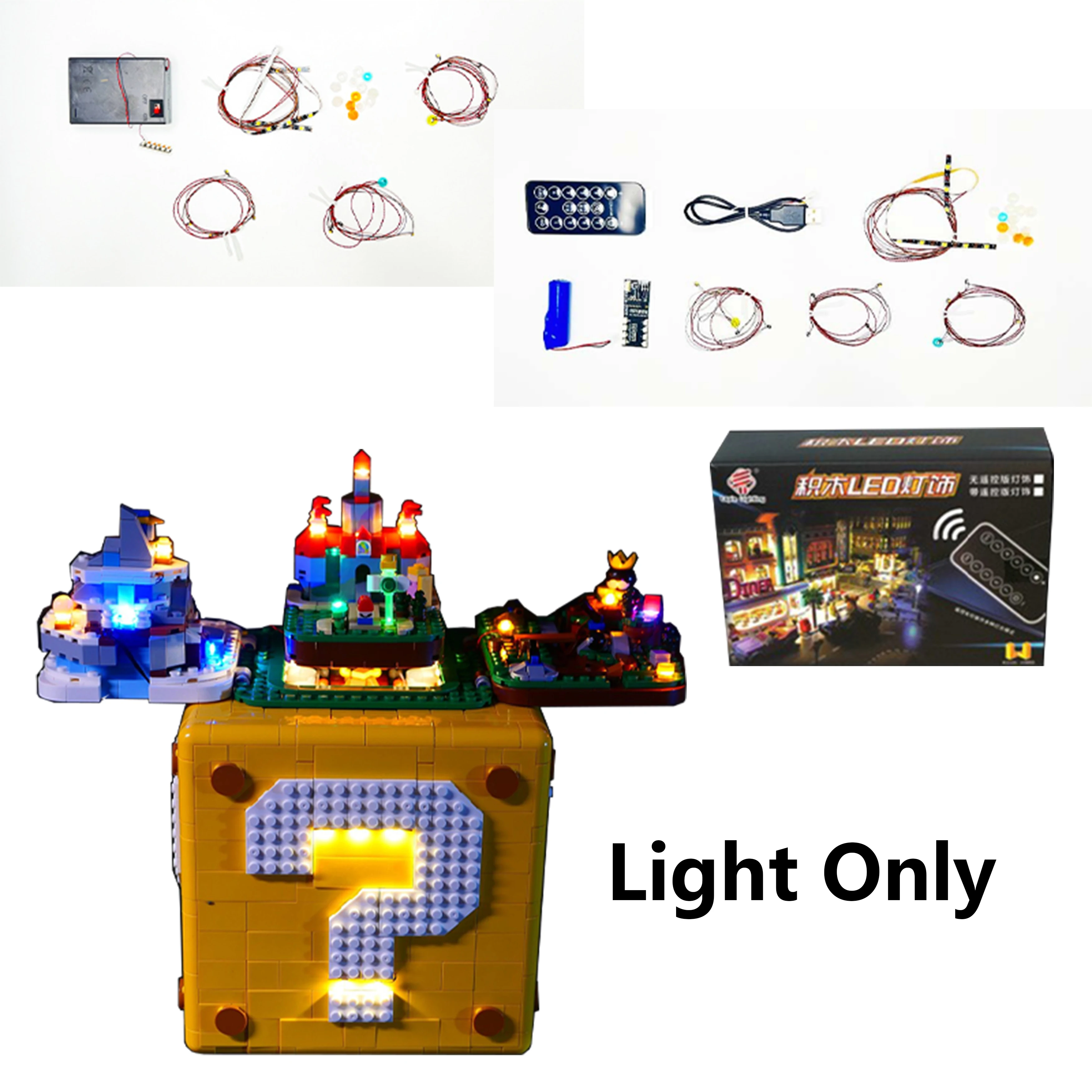 

DIY Building Block LED Light Kit for 71395 Pixel Game Question Cube, Creative Lighting Decoration Accessories for Display
