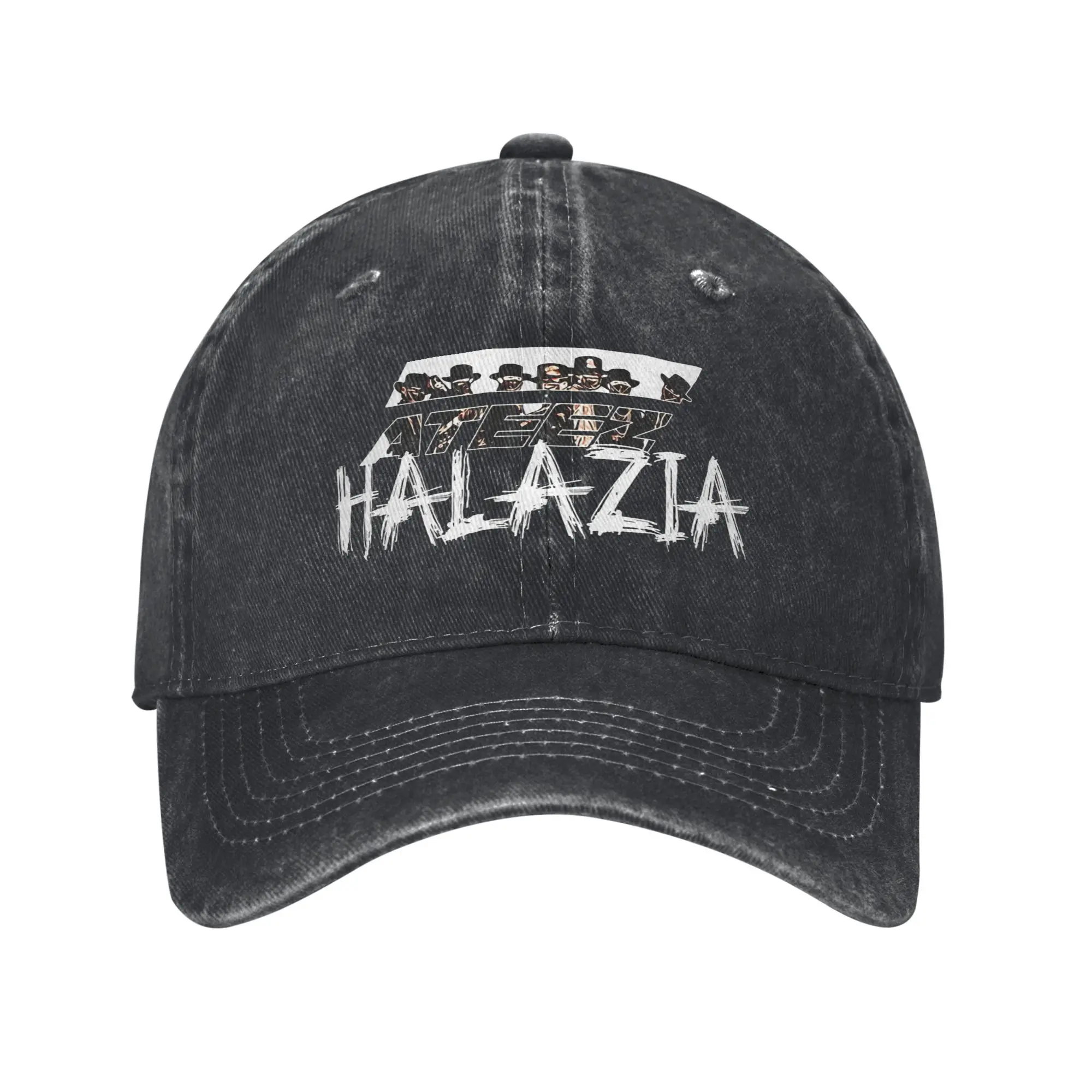 Washed Baseball Cap Kpop Band Ateez Halazia Summer Hip Hop Hats For Unisex Men  y2k Funny Kpop Rock Sun Snapback Cap