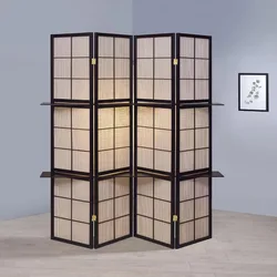 Room Divider 4 Panel Room Dividers with Storage Shelves Partition Room Dividers and Folding Privacy Screens Wall Divider