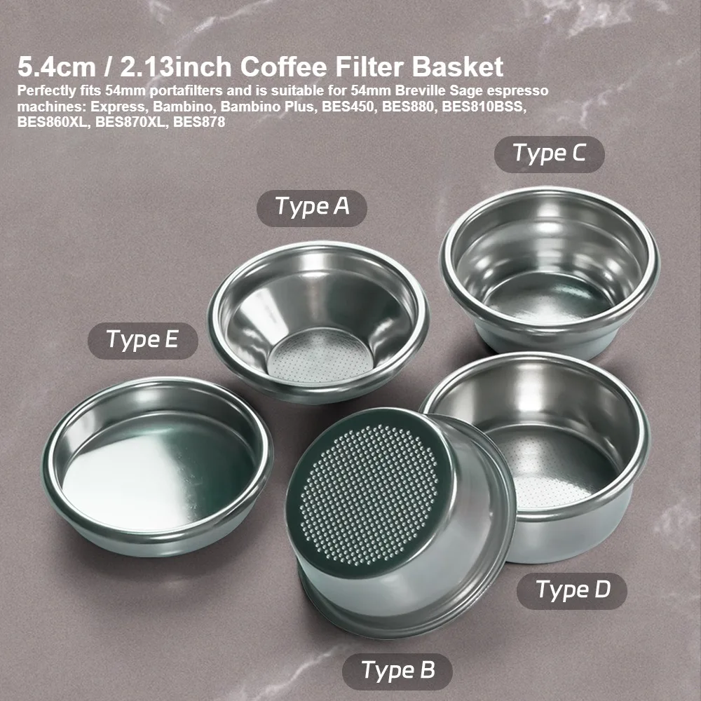 54MM Coffee Filter Basket Replacement Stainless Steel For Breville Bottomless Portafilter Espresso Good Accessories Barista Tool