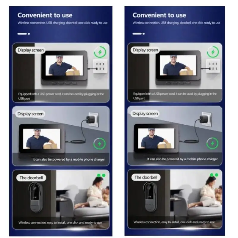 Picture 6: Wireless Intercom HD Night Vision 4.3In Lps Screen Waterproof Visual Doorbell Camera Smart Home Security Video By Bell