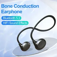 Neckband AIR bone conduction headphones wireless Bluetooth Headset with mic sports running non-ear-wearing For Xiaomi iPhone 15