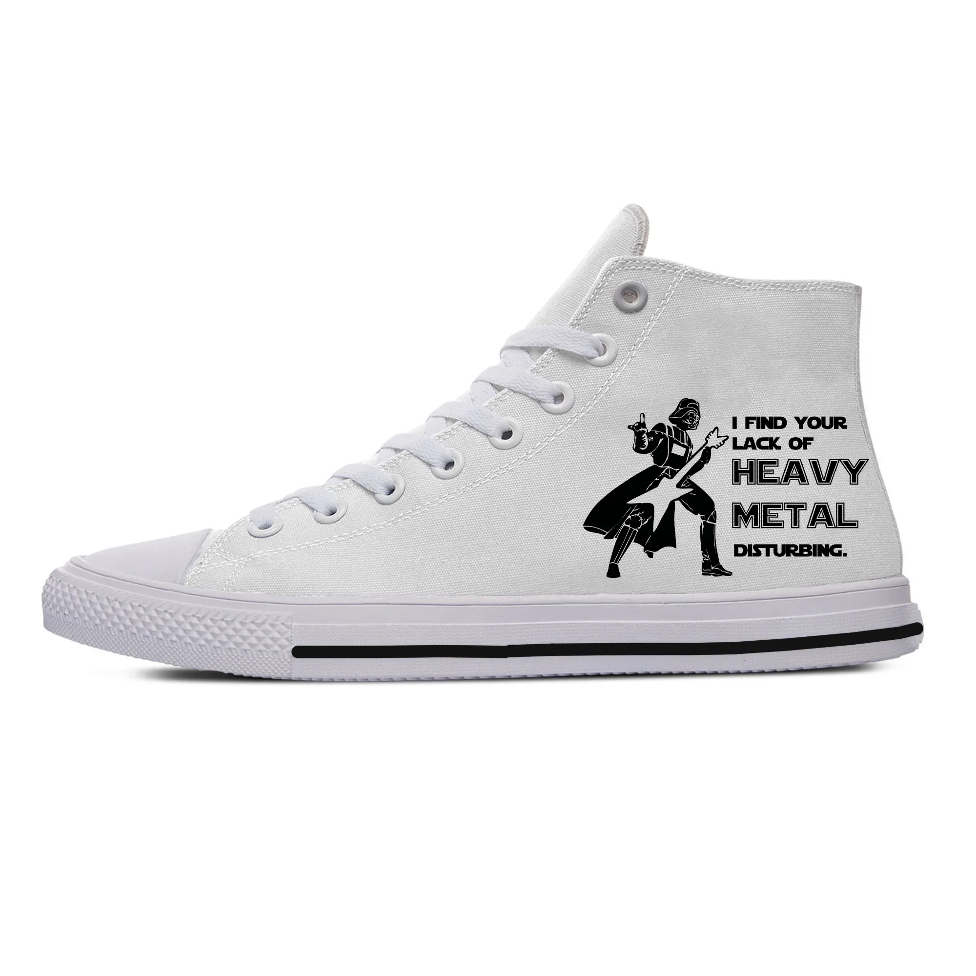 Hot I Find Your Lack of Heavy Metal Disturbing Harajuku Lightweight High Top Canvas Shoes Men Women Casual Breathable Sneakers