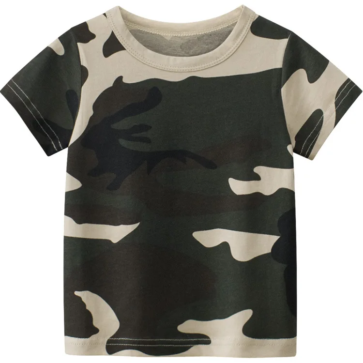 

Summer Camouflage Kids T Shirt Girls Boys Unisex Short-sleeve Basic Tops Tees Child Clothing for 2 4 6 8 10 Years AKT154001