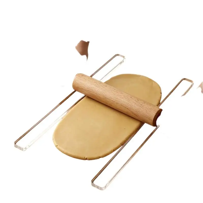 2Pcs Acrylic Thickness Guides 2-5mm Rolling Pin Spacers DIY Fondant Cookie Maamoul Clay Pottery Baking Accessory