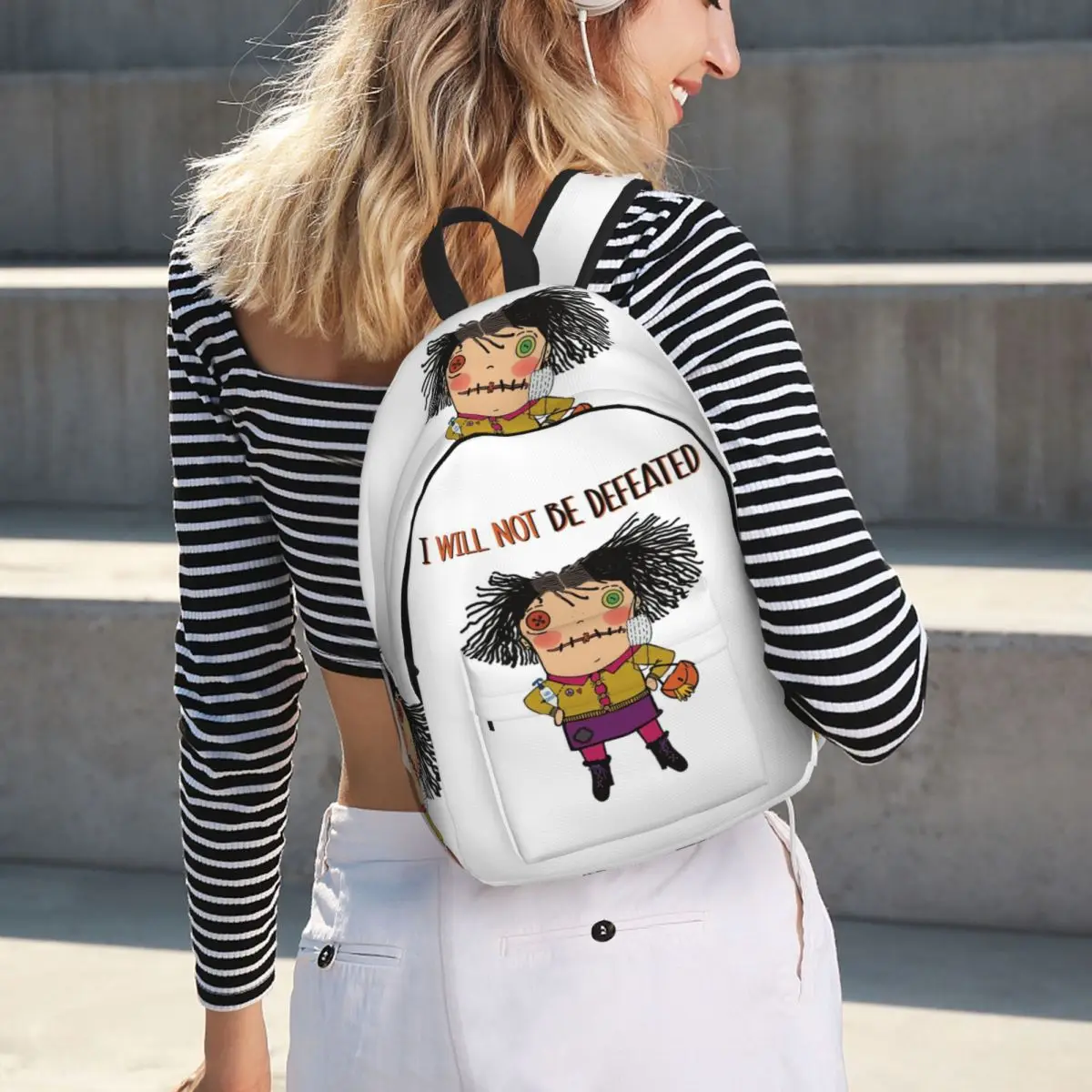 

I Will Not Be Defeated Student Backpack School Bag Hiking Travel Daypack for Boys Girls Fashion Bookbag Shoulder Bags