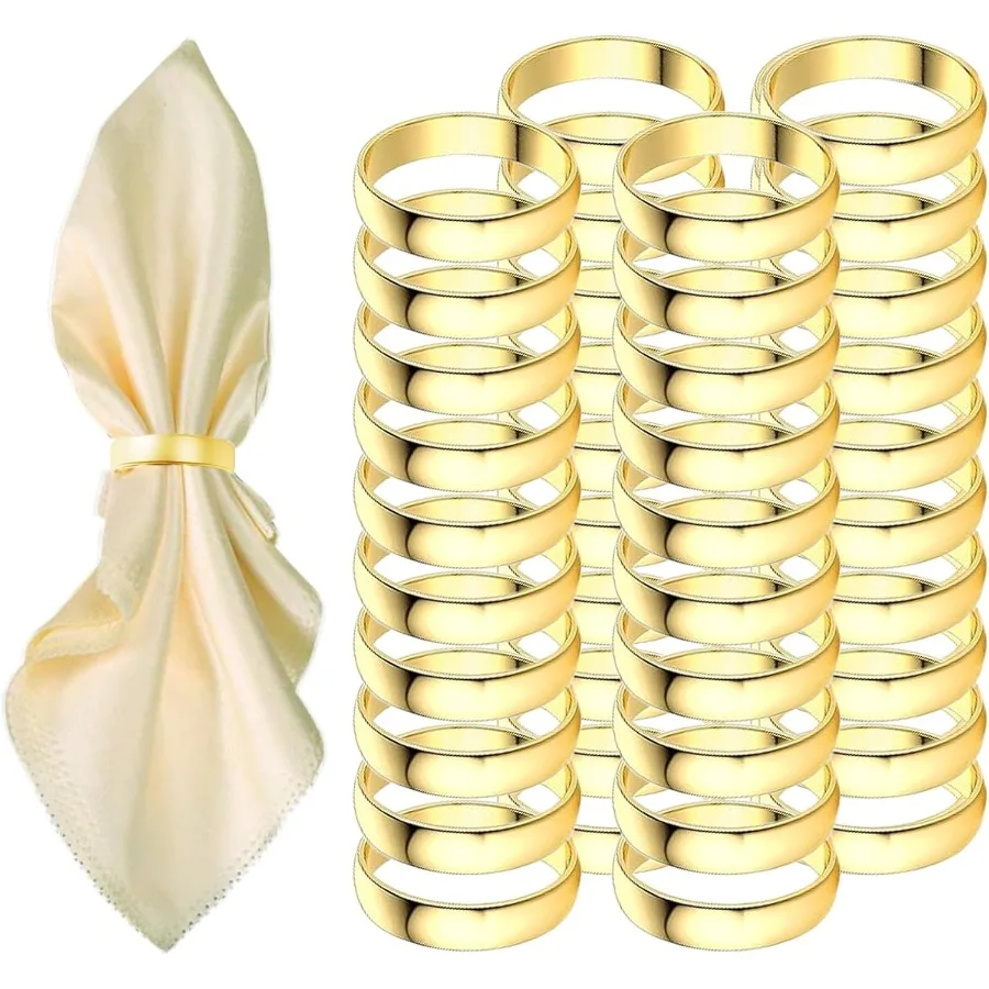 

Gold Napkin Rings40 Pcs Stainless Steel Napkin RingsMetal Napkin Ring for Table Settings Wedding Christmas Party Dinner Table