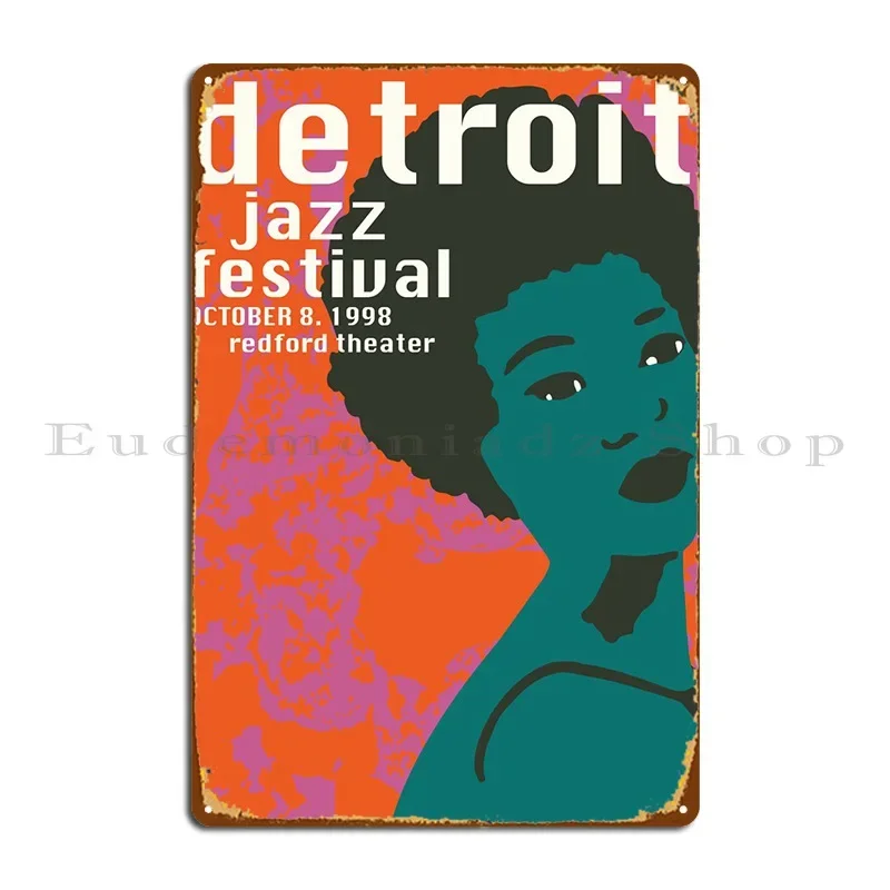 Detroit Jazz Festival Metal Sign Living Room Personalized Club Garage Custom Tin Sign Poster