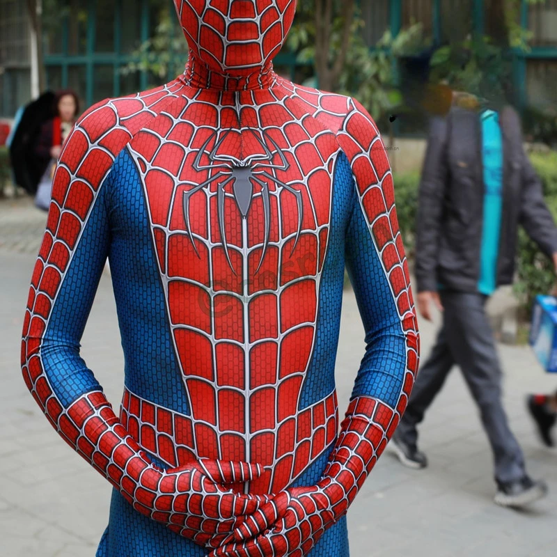 Costume Spiderolk pour adultes, Tobey Maguire Cosplay, costume de batterie, héros souriant, combinaison trempée Zentai, Halloween, olympiques de fête de carnaval