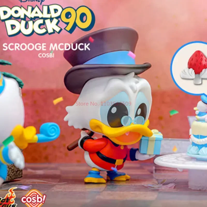 Genuine Hot Toys Disney Donald Duck 90th Anniversary Figure Kawaii Scrooge Mcduck Daisy Collection Figurine Pvc Model Doll Toys