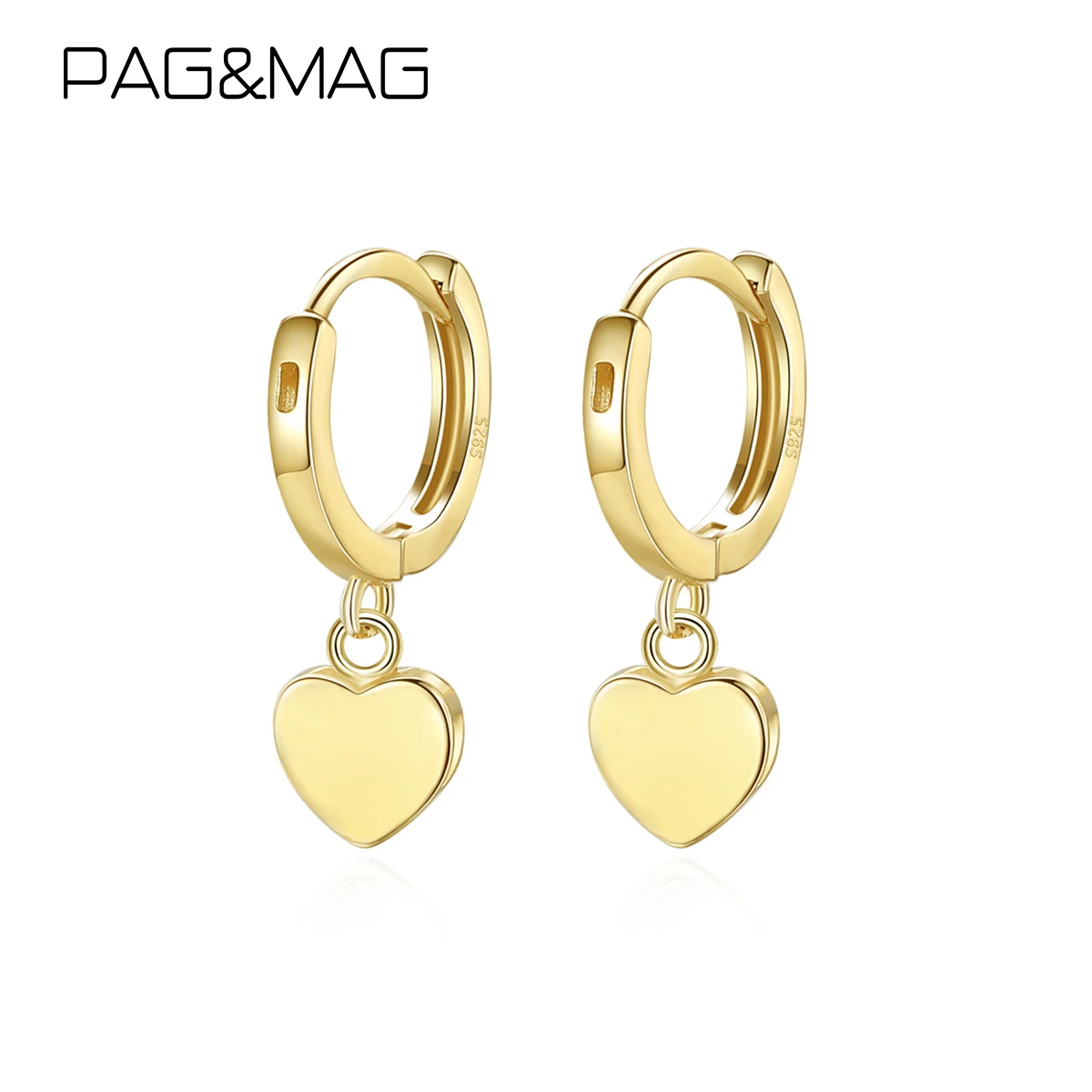 

PAG&MAG Engagement Woman 925 Silver Hoop Earrings Minimalist Gold Circle Heart Vintage Girl Ear Rings Jewelry 2023 Fine Items