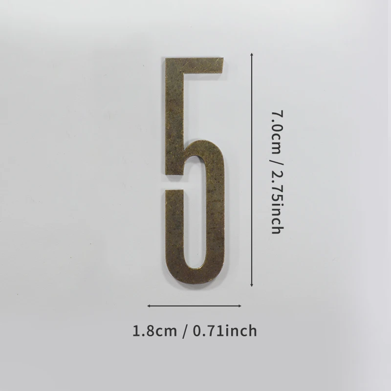 Bronzefarbene Türnummer mit Magneten, 7 cm, Hausnummer aus Metall, Wohnungstürnummer für Outdoor, Hotel, Zuhause, Briefkastenetikett – Detail 11