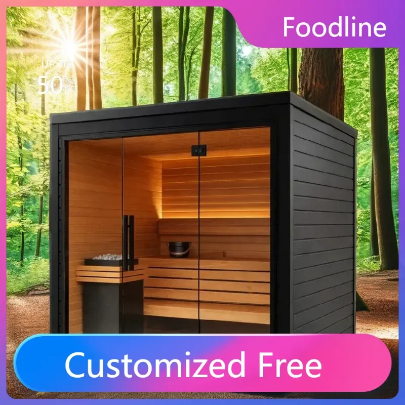 FL Garden Courtyard Multi-style Customizable Wooden Outdoor Sauna Room Far Infrared Heating Sauna Room Customized
