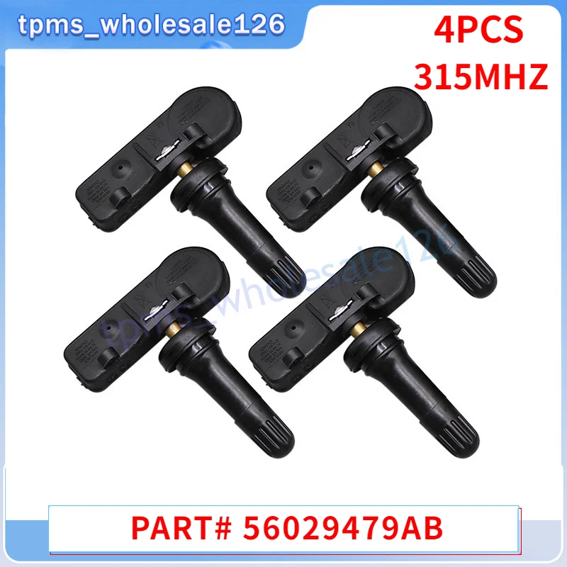 4PCS Car Tire Pressure Monitor Sensor 56029479AB For 2007-2009 Chrysler Aspen Jeep Compass 2008-2014 Dodge Avenger TPMS 315MHZ