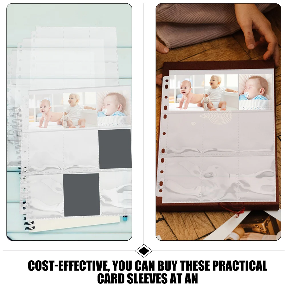 

Photo Card Sleeves Clear Pp Trading Card Binder Pages For Game Cards Postcards Coupons Storage Organizer