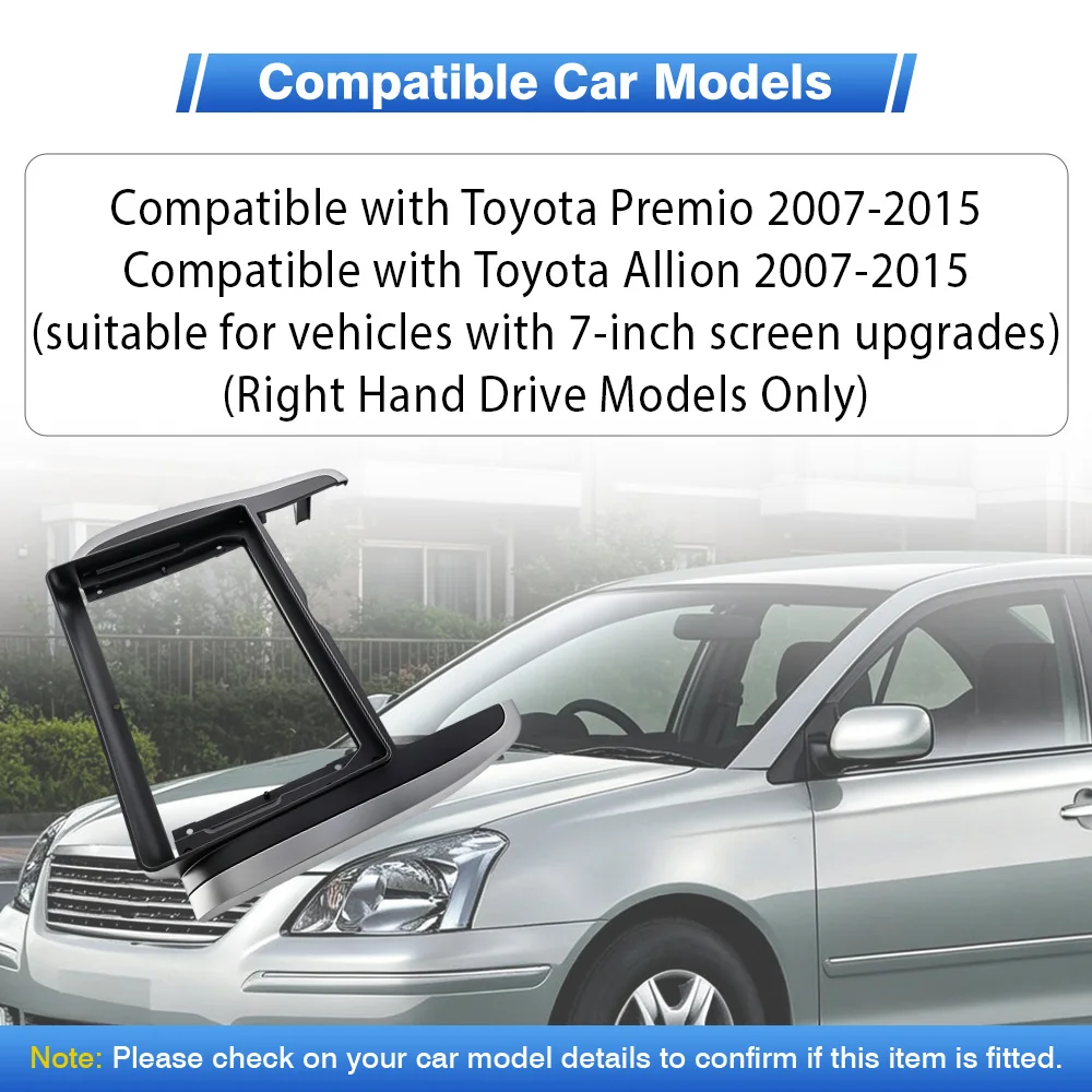 For Toyota Premio Allion 2007-2015 RHD 9 Inch Car Radio Fascia Android Player Navigation Stereo Audio Panel Dash Frame
