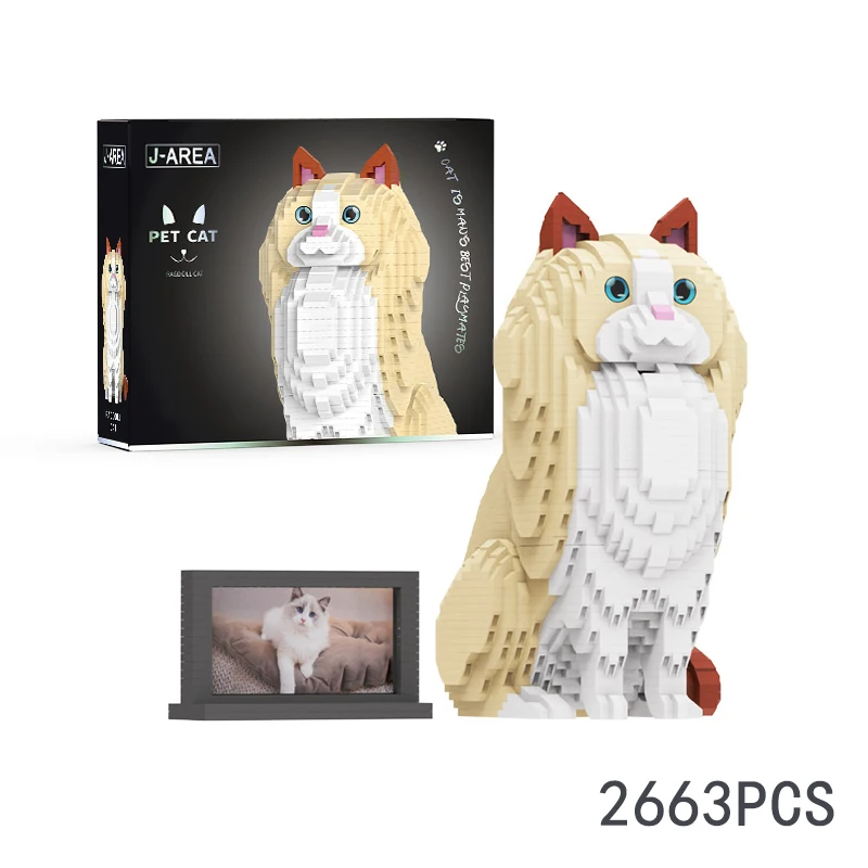 Mirco Deeltje Kat Bouwstenen Speelgoed Persina Kat Ragdoll Kat Siamese Kat Korthaar Blauwe Kat Desktop Ornamenten Kinderen Meisjes Gift