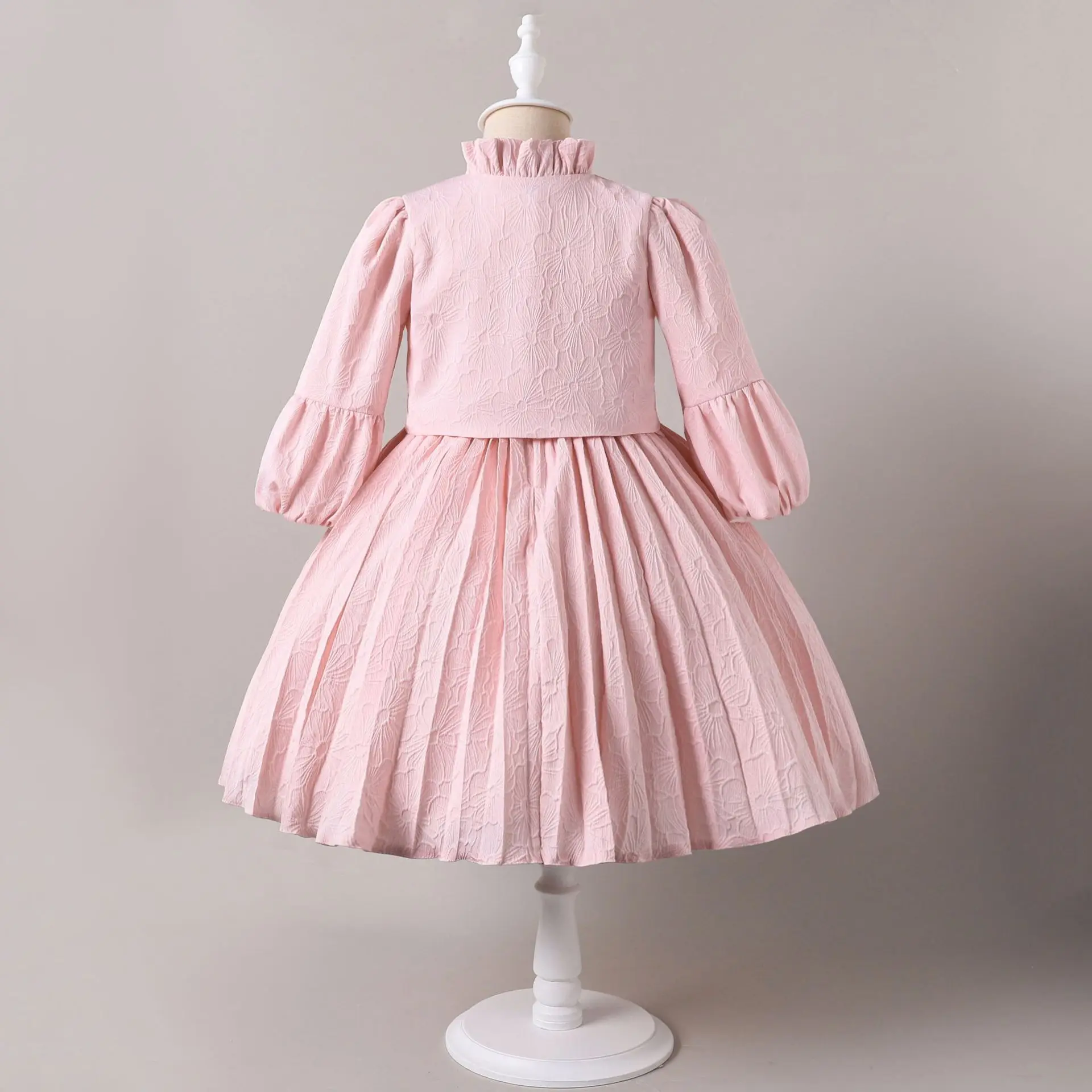 2PCS Elegant White Princess Party Dress for Girls Children's Formal Pleat Dress 3-10 Years Old Kids' White Clothes