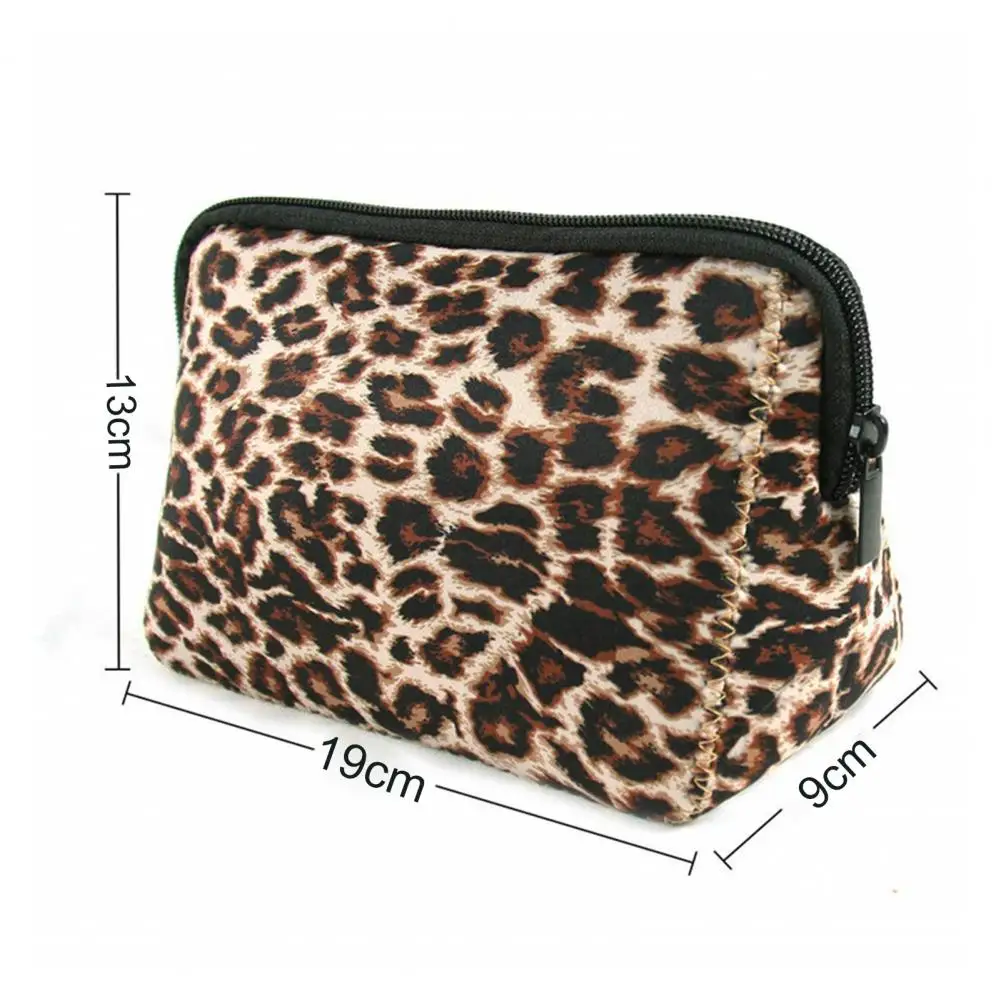 Cosmetic Bag Multifunctional Large Capacity Waterproof Neoprene Softball Leopard Print Makeup Pouch Storage Bag for Travel