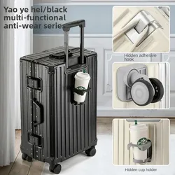 캐리어 20/24/28inch Luggage Cup Holder Password Suitcase Female Trolley Case Travel Bags Suitcases Male PC Student Travel Suitcase