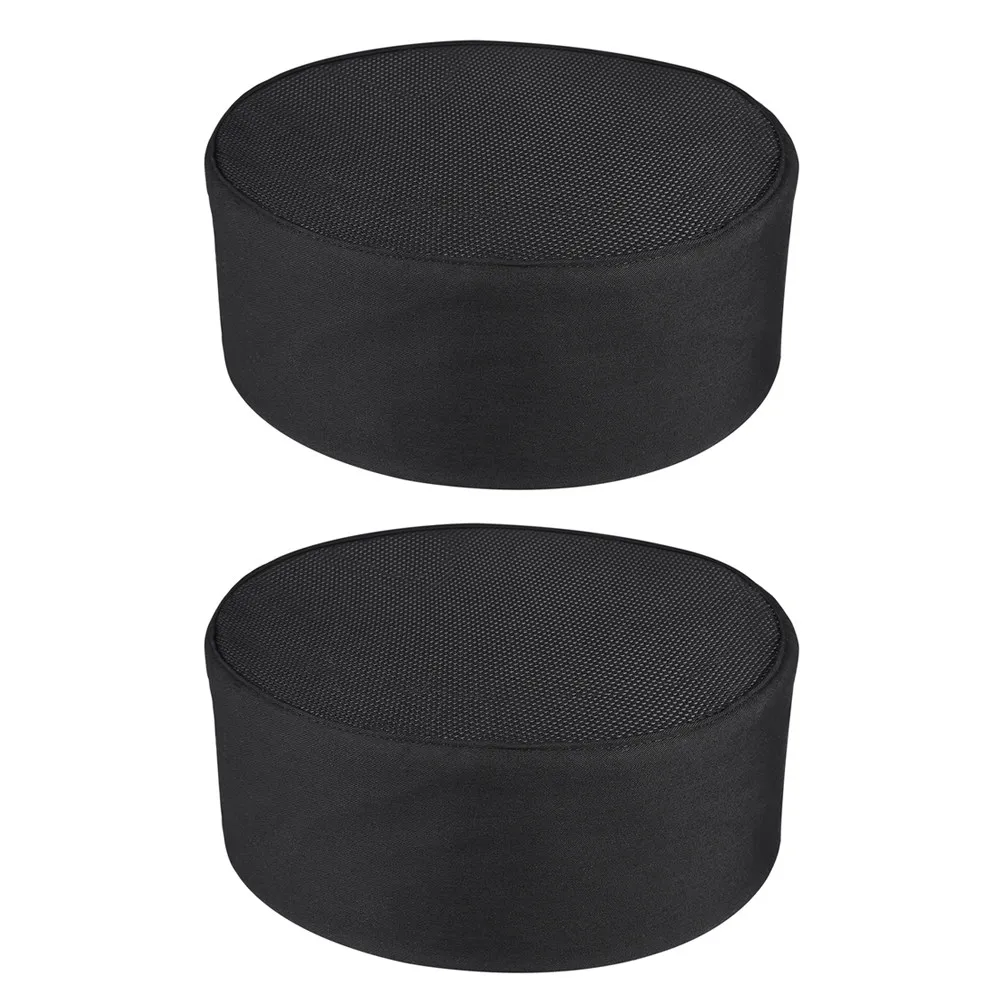 2Pcs Chef Caps Black Adjustable Cotton Breathable Headgear for Kitchen Catering Professional Work Use Chef Caps