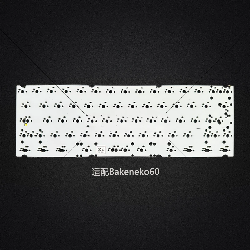 Bakeneko60 Customized Slotless Positioning Plate Welding Hot Swappable PCB Multi Column Split Space VIA Change Key RGB Light