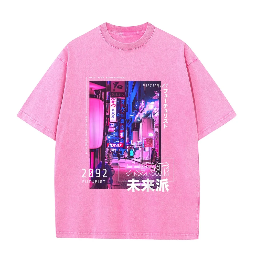 Japanese Cyberpunk Tokyo Streetwear Aesthetic Graphic Tee T-Shirt Camisas De Hombre Ropa Top Y2k Full Figured Men Shirt Short