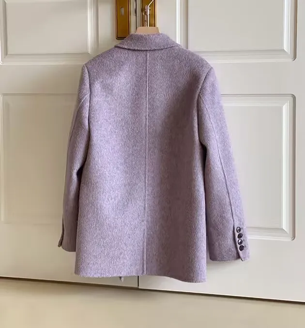 

Шерстяные пальто, женское шерстяное пальто, элегантное женское осеннее синельное пальто с эластичной резинкой на талии, на пуговицах, плиссированное, с двусторонней застежкой, повседневное