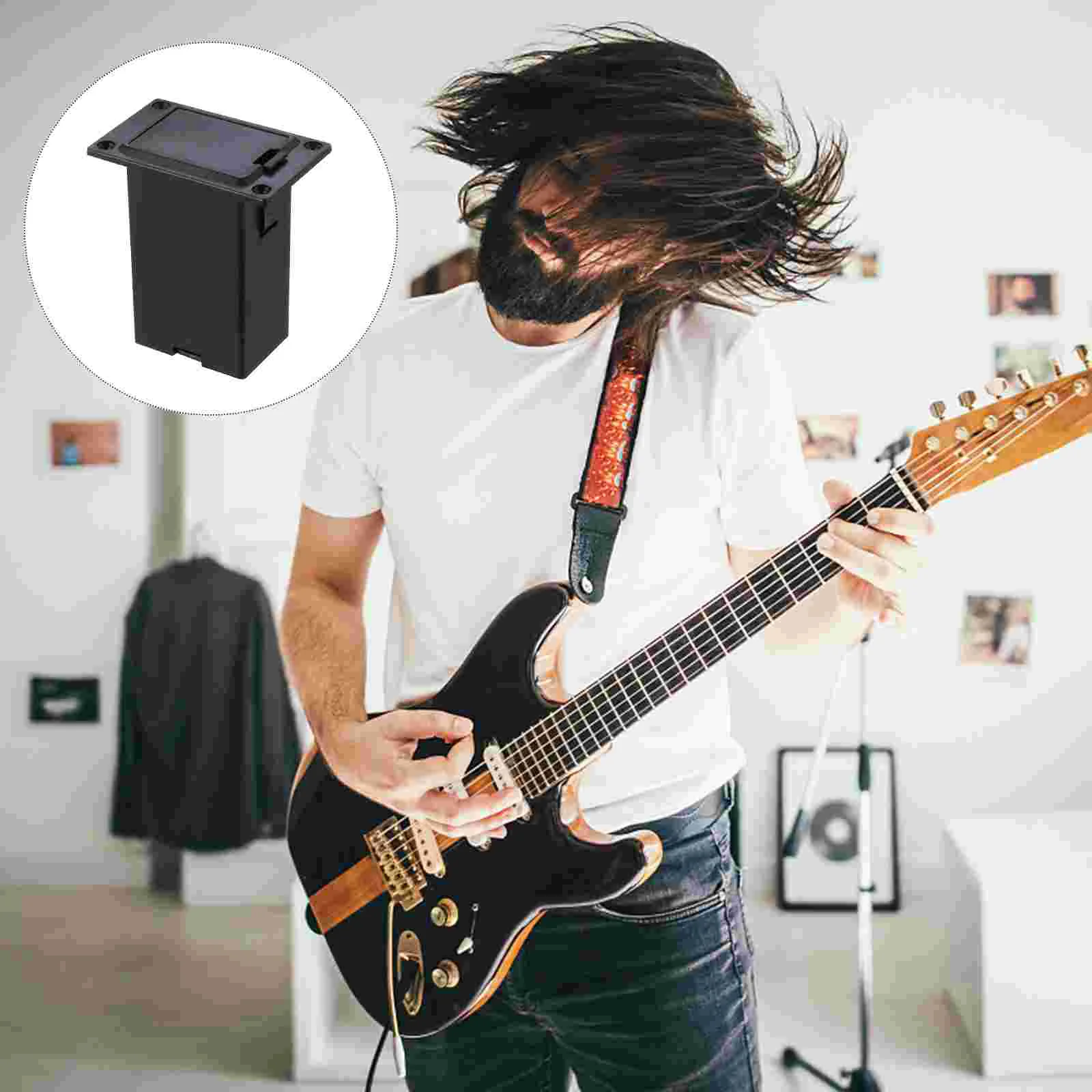 

3 PCS Pickup Case Electric Guitar Pickups Bass for D Batteries Active Compartment Charge