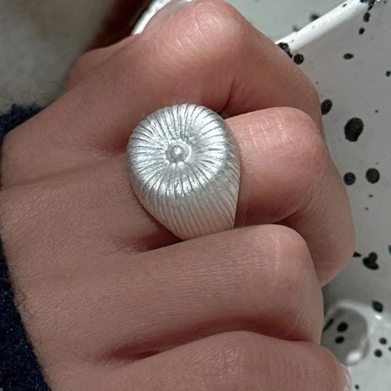 

925 Sterling Silver Rings for Women Couple Minimalist Handmade Sparckling Big Flower Ring Fine Jewelry Gift Prevent Allergy